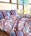 Bombay Dyeing Roseville Red Cotton Bedsheet and tw
