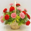 15 Pink Carnations in a Basket